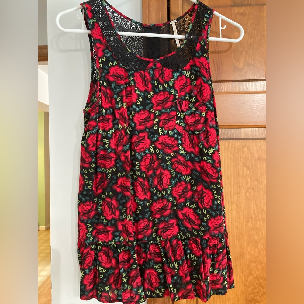 Free People Lace and Rose Whimsigoth Peplum top XS